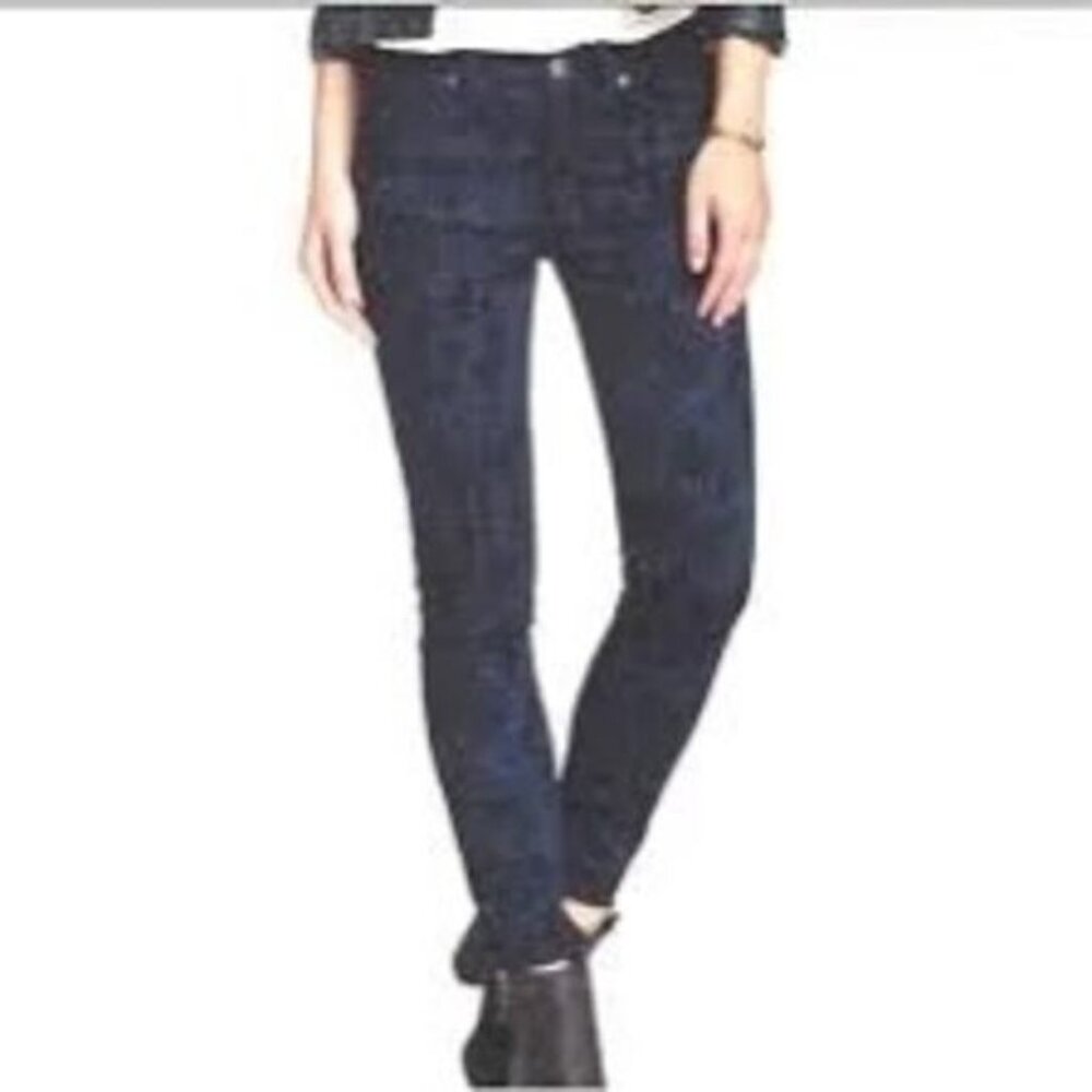 Free People Women's Velvet Indigo Flocked Snake Skin Print Skinny Jeans Size 30‎